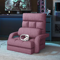 Adjustable Floor Gaming Chair for Adults 6-Position Chaise Lounge Chair with Meditation Arm Foldable Lazy Sofa with Pillow Comfy Chair Indoor for Bedroom Dorm Living Room Purple