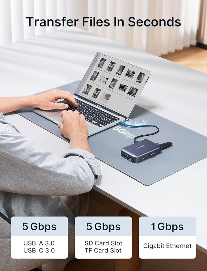 JSAUX 12 in 1 USB C Docking Station 3 Monitors for MacBook/Dell/HP/Lenovo/Steam Deck/Portable Monitor Laptop Docking Station with 4K DP 4K HDMI*2 100W PD USB 3.0 1000Mbps Ethernet SD/TF