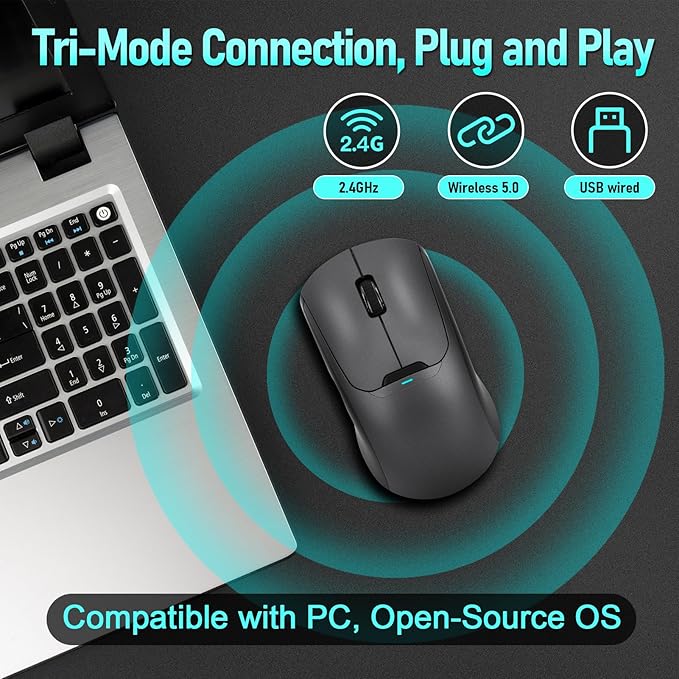 Gugxiom 2-in-1 Fingerprint Sensor &amp Wireless Mouse Fingerprint Sensor for Windows 7 8 10 11 Hello – Supports up to 20 IDs 2.4 GHz with USB Unifying Receiver Bluetooth 5.0 Mouse (Gray)