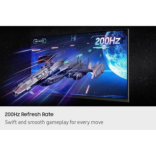 SAMSUNG 27” Odyssey G5 G53F QHD Resolution Gaming Monitor HDR10 200Hz Refresh Rate IPS Panel AMD FreeSync™ Premium Black Equalizer Auto Source Switch LS27FG53DENXZA