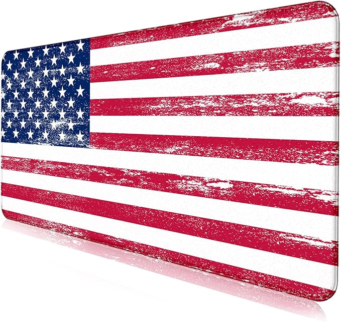 American Flag XXL Extended Mouse Pad Laptop Pad Waterproof Non Slip Gaming Office and Home Stitching Edge Table Pad 35.4 x 15.7 x 0.12 Inches