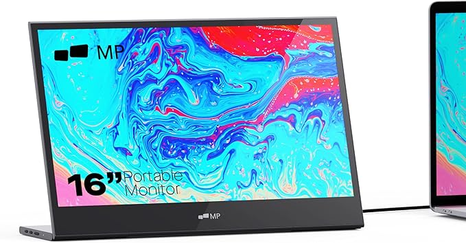 MP Mobile Pixels Glance Laptop Portable Monitor 16 Inch 1080P FHD Display USB-C/HDMI Portable Monitors Travel Monitor with Dual Speakers for macOS/Windows/DeX