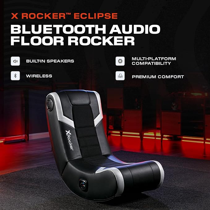 X Rocker Eclipse Video Gaming Floor Chair Headrest Mounted Speakers 2.0 Bluetooth Wireless 5110301 31 x 27.5 x 16.5 Amazon Exclusive &amp Nintendo Joy-Con (L/R) - Neon Red/Neon Blue