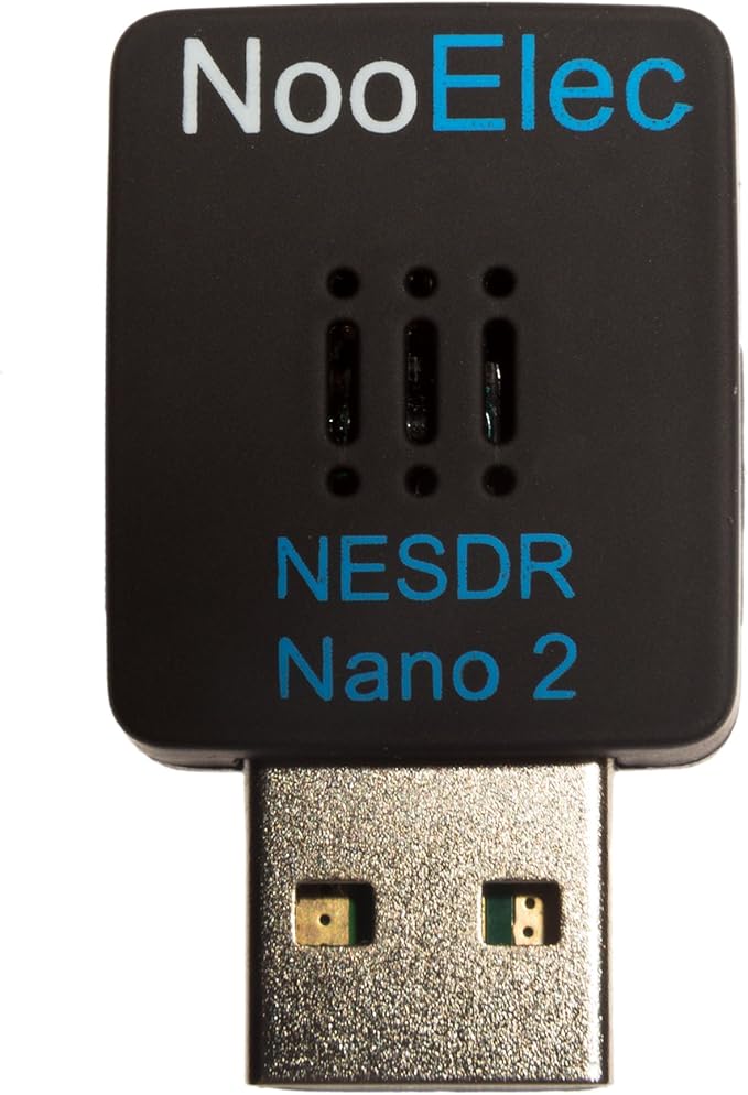 NESDR Nano 2 - Tiny Black RTL-SDR USB Set (RTL2832U R820T2) with MCX Antenna. Software Defined Radio DVB-T and ADS-B Compatible ESD Safe
