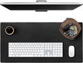 Elizo Leather Desk Mat Desk Pad Blotter Set - Real Full-Grain Leather (32x16) 2-Layer Genuine Desk Cover Protector &amp Large Mouse Pad | Computer Keyboard Desk Accessories for Office &amp Home