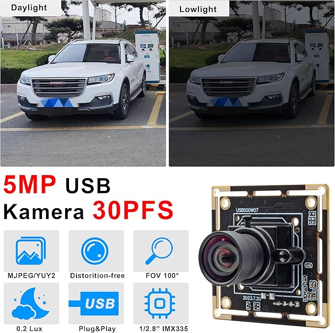 SVPRO 5MP USB Camera Module1944P 30FPS 1/2.8” CMOS IMX335 Sensor Low Light Lightburm Camera for Laser Engraver UVC Plug and Play Webcam Board for PC/Mac Raspberry Pi