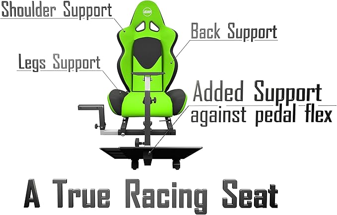 Advanced Racing Seat Driving Simulator Gaming Chair with Gear Shifter Mount Green