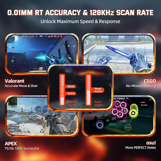 MAMBASNAKE M82 HE Hall Effect Magnetic Switch 75% Rapid Trigger Gaming Keyboard 8KHz Magnetic Keyboard with 0.01mm RT Accuracy Support RT/Snap Tap/DKS with RGB Lighting Coiled Cable-Black Contour
