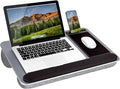 LAPGEAR Home Office Pro Lap Desk with Wrist Rest Mouse Pad and Phone Holder - Silver Carbon - Fits up to 15.6 Inch Laptops - Style No. 91615