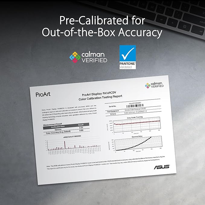 ASUS ProArt Display 15.6” 4K Pen Display (PA169CDV) – IPS UHD (3840 x 2160) WACOM Feel EMR 100% sRGB Calman Verified Pantone Validated Speakers USB-C 10-Point Touch Dial 3 Year Warranty