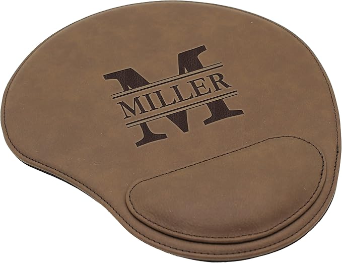 My Personal Memories Custom Engraved and Personalized Mouse Pad with Wrist Rest Desk Accessories (Brown)