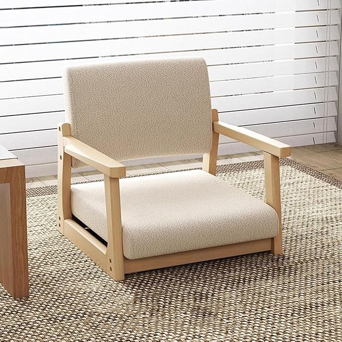 ELEFOCUS Japanese Gaming Meditation Chair with Armrests and Backrest Low Seat Suitable for Bay Window Office Home(Color2)