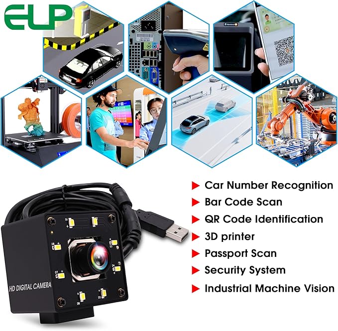 ELP 4K USB Camera Night Vision 8mp Autofocus Webcam for Computer Mini UVC USB2.0 Lightburn Camera IMX415 USB Security Camera PC Camera for Raspberry pi Jetson Nano (100degree No Distortion Lens)