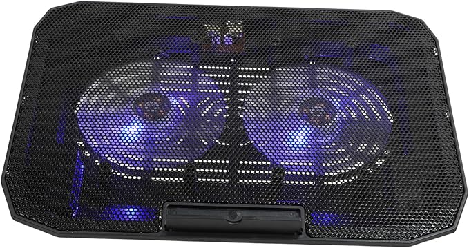 Mikinona Multi-Level Adjustable Laptop Cooling Rack with Dual USB Fans Ergonomic Holder for Heat Dissipation Portable Stand Relieves Neck and Stable for Various Laptop