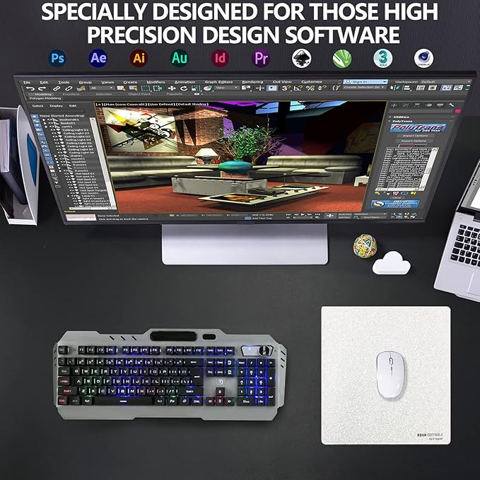 X-Raypad Aqua Control 2 Gaming Mouse Pad Ultra-High Precision Mouse Pad with Perfect Speed and Control Capability Consistent X and Y Glide Designed for Fps Players with Low DPI Requirements