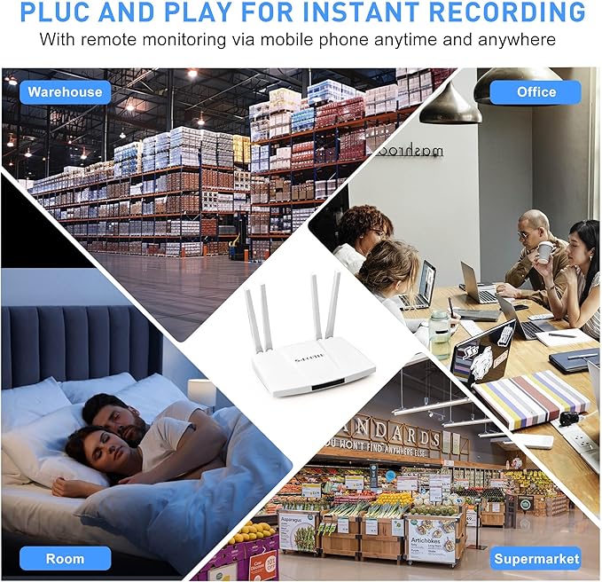 Home 4G Nanny Camera - Mini Indoor WiFi Cameras - Small Wireless Security Cam - Mobile Remote Viewing - High Speed Internet Router - Easy to Install