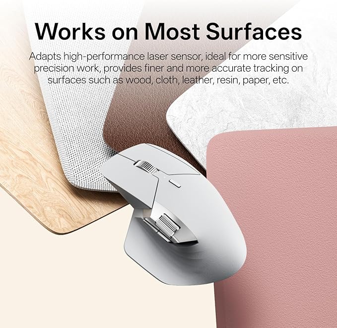 Rapoo MT760 PRO Wireless Mouse NearLink + Bluetooth 5.0 Multi-Device 12K DPI 2K Polling Ergo for Work &amp Gaming 11 Programmable Buttons On-Board Memory Quiet Clicks USB-C 120 Days Battery