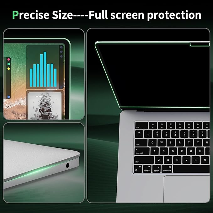 Privacy Screen for MacBook Air 13 Inch M1(2018-2021)&amp Mac Pro 13In M1/M2(2016-2022)Anti Blue Light Glare Filter Removable Bubble-Free Monitor Shield Black Laptop Film With Camera Cover