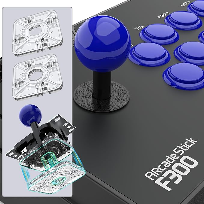 MAYFLASH F300 Arcade Fight Stick Joystick for Switch/Switch 2 PS4 PS3 Xbox Series S/X Xbox One Xbox 360 macOS Windows Steam Deck and more
