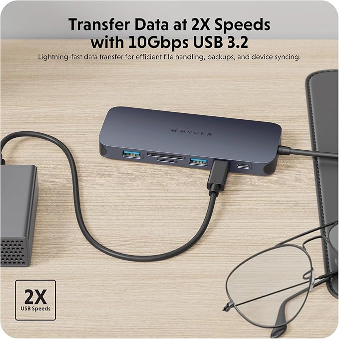 HyperDrive Next 11 Port USB C Hub for Mac PC and Chromebook w/ 2 4K60Hz HDMI 2 USB-A 2 USB-C Hub 10Gbps140W Power Delivery SD &amp microSD Card Reader Ethernet 3.5mm Audio Ports