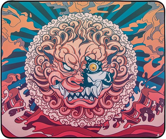 Mouse Pads EspTiger Tai Bao (480 x 400 x 4mm) Standard Size Anti-Slip Base Flat Woven Fiber Surface Stitched Edges Large Gaming Mousepad - Multi-Color Cyborg Design