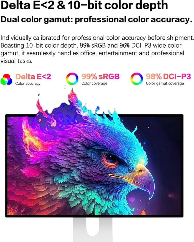 P27G 27 inch FHD (3840x2160) 4K Monitor IPS Black Panel 1.07 Billion Colors 99% sRGB HDR10 G-Sync FreeSync 1200:1 Contrast HDMI DP VESA 178° Viewing Angle (Honeycomb - with Stand)
