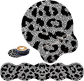 3 in 1 Keyboard Wrist Rest + Mouse Pad and Coaster Ergonomic Gel Mouse Pad and Keyboard Pad Set Comfortable Lightweight for Easy Typing Pain Relie Leopard Print Pattern