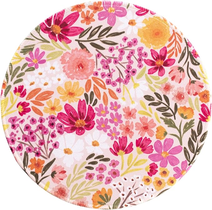 Elyse Breanne Design 8.5 Inch Round Mouse Pad for Computer Desktop Protector Non-Slip Rubber Backing Primrose Petals