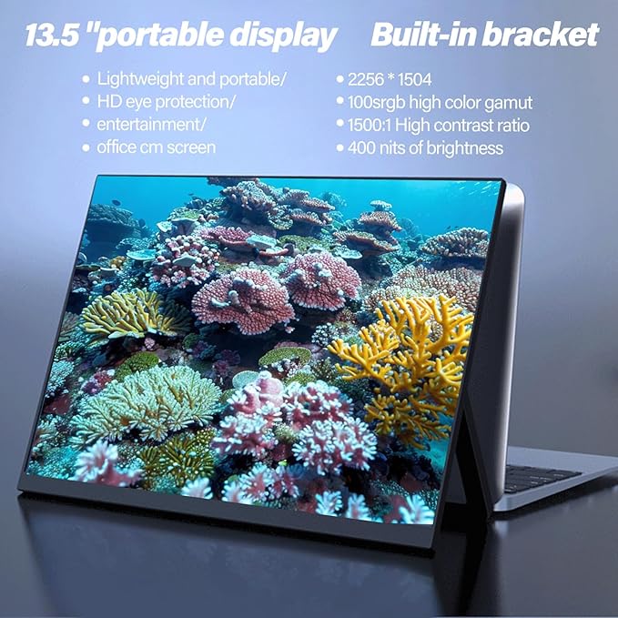 13.5Inch 2256x1504 Resolution Portable Display Monitors for Switches/XSS with Eye Protections Screen Single Rod