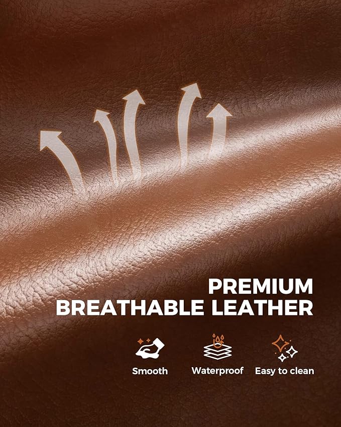 GTPLAYER Big and Tall Gaming Chair with Footrest Ergonomic Office Desk Chair with 4.4in Thick Cushion and Wide Wingless Seat Comfortable Leather Computer Chair Predator Series Chocolate Brown