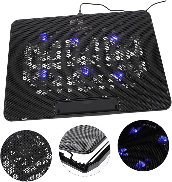 1pc Laptop Cooling Pad Quiet Fans Adjustable Laptop Stand for Improved Cooling Compatible USB Powered Ergonomic Design for Use