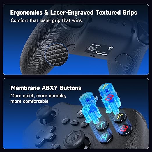 AceGamer Pluto 2.4G Wireless Bluetooth Controller for PC/Switch/Switch 2/iOS/Android/SteamTMR JoysticksHall Effect Triggers4-Motors Vibration1000Hz Polling RateForce-balanced Lever BumpersPragra