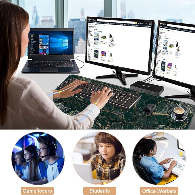 Keyboard Wrist Rest and Mouse Pad with Wrist Support Set Ergonomic CoasterMemory FoamEasy Typing Pain ReliefLarge XL Desk Mat 31.5x 11.8Tropical Leaves