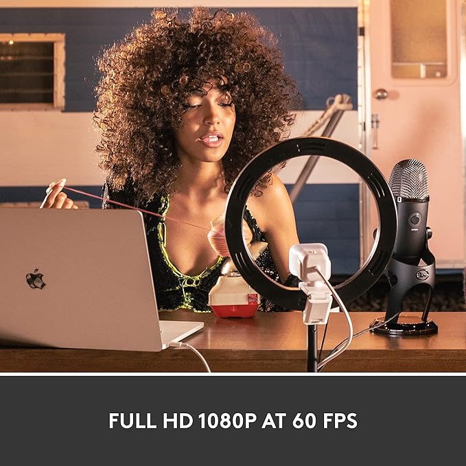 Logitech StreamCam Premium Webcam for Streaming and Content Creation Full HD 1080p 60 fpsWorks with Microsoft Teams Google Meet Zoom Nintendo Switch 2’s new GameChat mode for PC/Mac– Off-White