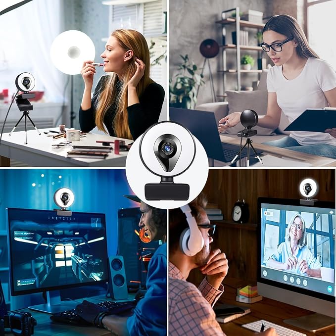 Streaming Media Network Camera Dimming Light and Microphone Cameras Streaming Media High-Definition 1080p Autofocus Webcam