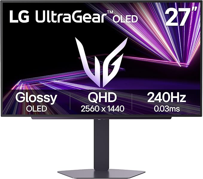 LG 27GX704A-B 27-inch Ultragear QHD (2650x1440) OLED Gaming Monitor 240Hz 0.03ms NVIDIA G-Sync Compatible AMD FreeSync Premium Pro HDR TrueBlack400 HDMI 2.1 DisplayPort Black (Renewed)