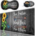 Durable Desk Mat + Wrist Rest Pad + Coasters Set Large Gaming Office Mouse Pad 31.5 x 11.8 Extended Non-Slip Rubber Keyboard Pad Laptop &amp Home Sunflower Inspirational Quote