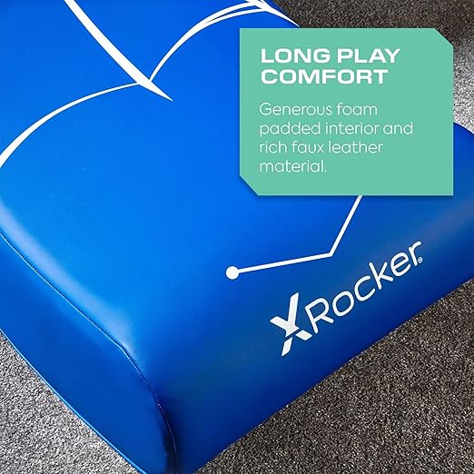 X-Rocker Official Marvel Spider-Man Video Rocker Gaming Chair for Juniors Folding Rocking Seat Spiderman Licensed Console Gaming Seat Faux Leather Chair for Children Hero - Spider Man Edition BLUE
