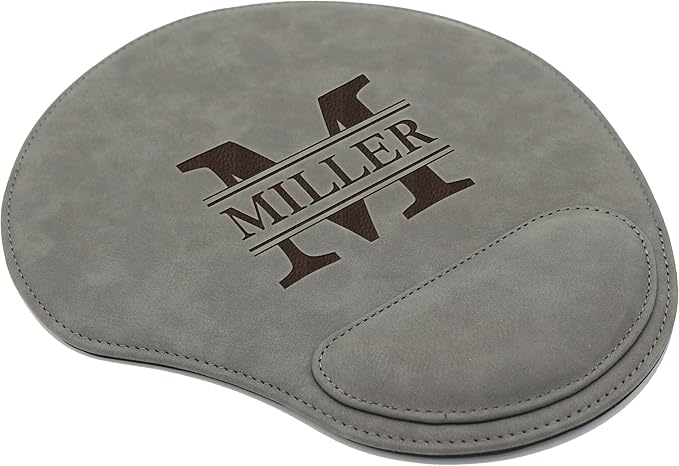 My Personal Memories Custom Engraved and Personalized Mouse Pad with Wrist Rest Desk Accessories (Gray)