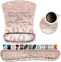Keyboard Wrist Rest Pad and Ergonomic Mouse Pad Wrist Support Set Proverbs 31:25 Bible Verse Leopard Star Pattern for Gaming Office Comfortable and Pain Relief with Coaster Set