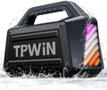 Bluetooth Speaker - 80W Loud Rugged Outdoor Speakers IPX6 Waterproof 20H Playtime Deep Bass Lightshow TWS BT 5.3 Wireless Portable for Travel Hiking Camping Beach Pool - Black