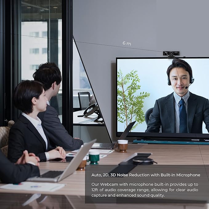 1080p 30 FPS Webcam with Microphone Low Light Correction Web Camera with Privacy Cap WDR USB Camera for Streaming/Gaming/Conferencing Works with Zoom/Skype/XBOX/Mac/Laptop/TV Plug&ampPlay