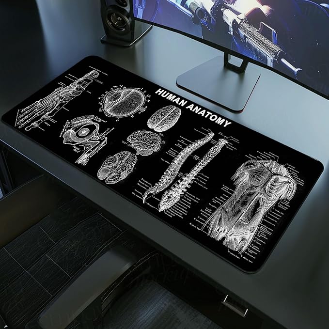 Human Anatomy Mouse Pad – Extra Large Desk Mat for Medical Students &amp Professionals Ideal Gift for Science Lovers Essential Computer Accessories for Study Work and Reference Purposes KMH