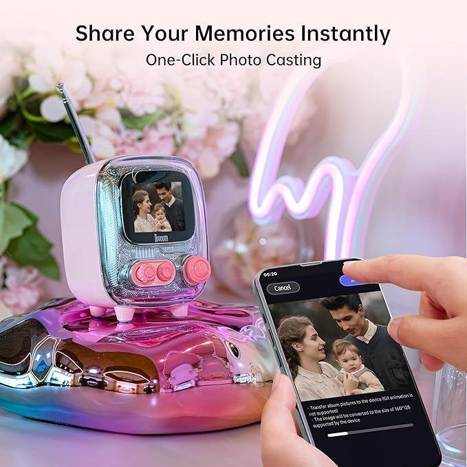 Divoom Tiivoo-2 Retro Bluetooth Speaker with FM RadioPixel Art Portable Mini Cute Wireless Small SpeakerVintage Decor Suitable for Party Office Desk Home Bedroom KitchenGifts for Women MenPink