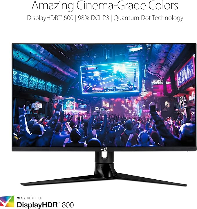 ASUS ROG Swift PG32UQ 32” 4K HDR 144Hz DSC HDMI 2.1 Gaming Monitor UHD (3840 x 2160) IPS 1ms G-SYNC Compatible Extreme Low Motion Blur Sync Eye Care DisplayPort USB DisplayHDR 600