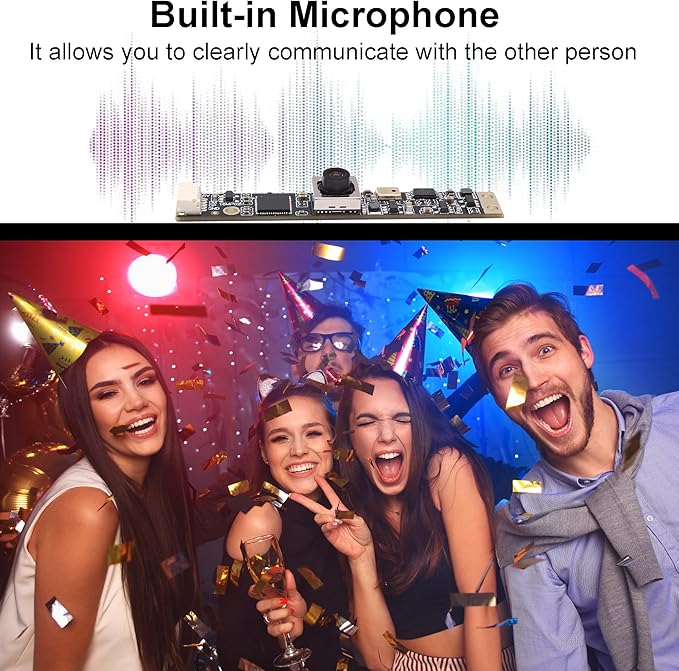 MMlove Auto Focus USB Camera Module Full HD 16MP 10FPS HFOV68° Webcam with Microphone USB2.0 PC Streaming Camera Laser Engraver Webcam for Raspberry Pi YouTube Online Teaching