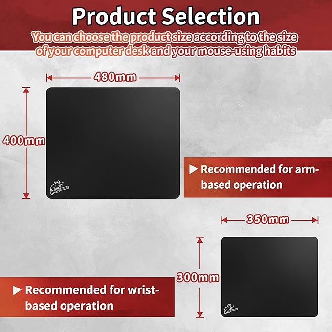 2.0 Ultra-Thin Tempered Glass Gaming Mouse Pad Designed for FPS Full-Coverage Anti-Slip BaseEtched Surface1.6mm Thin Glass LayerRedefine Your Shooting Experience(Black400mm*480mm)