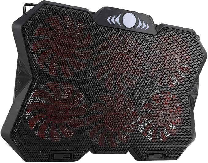 SUNGOOYUE Laptop Cooling Pad 6 Height RGB Silent 6 Fan Metal Mesh Gaming Notebook Cooler with Folding Baffle for Under 19in Laptops