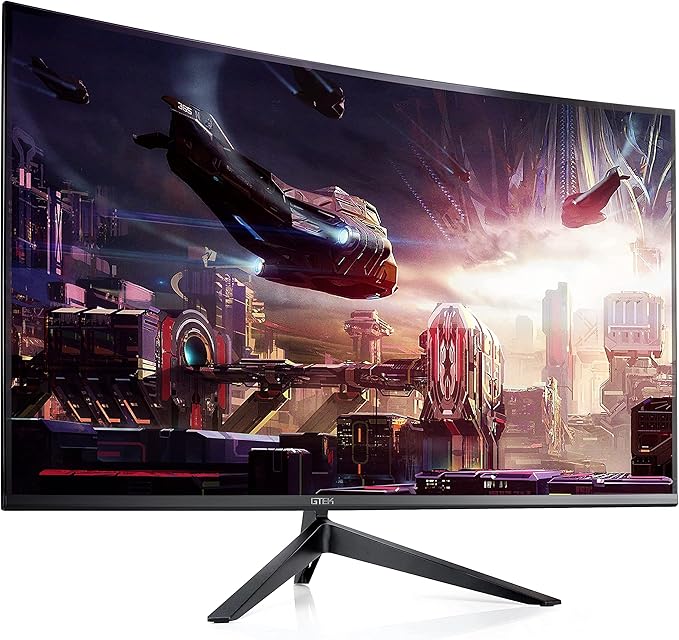 GTEK F2740C 27-Inch Curved Frameless Gaming Monitor Full HD 1920 x 1080P 1800R VA 1ms MPRT 240Hz FreeSync Speakers DisplayPort/HDMI/Type-C VESA (Renewed)