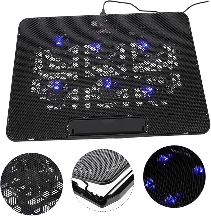 Homoyoyo Laptop Cooling Pad Adjustable Height Fan Air Cooler for Laptops up to USB Powered Lightweight Slim Design for Noise Cooling for Travel and Business Use